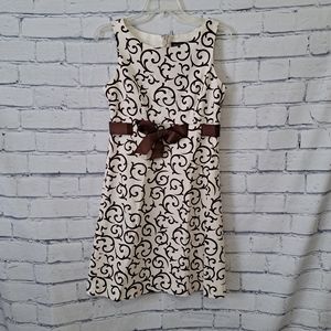 JESSICA HOWARD Fit and Flare Dress Brown White Size 6